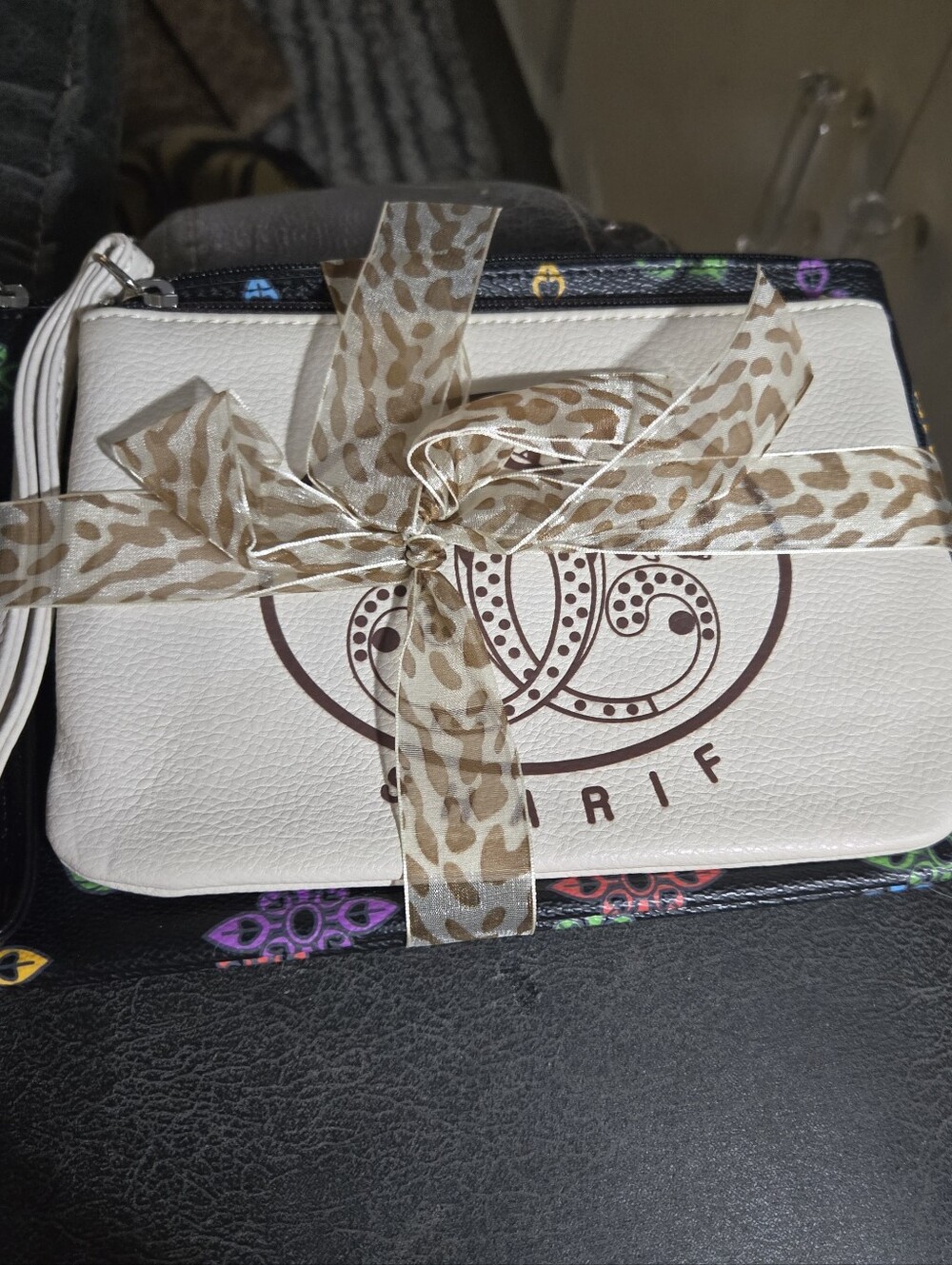 2 Sharif Leather Wristlets Clutch with Logo